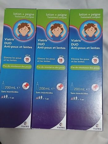 Lot de 3 lotion anti poux et lentes