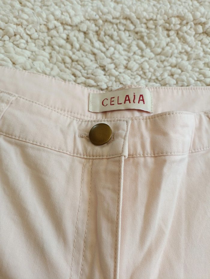 Pantalon rose clair brodé – Celaïa vintage cute kawai broderie - photo numéro 3