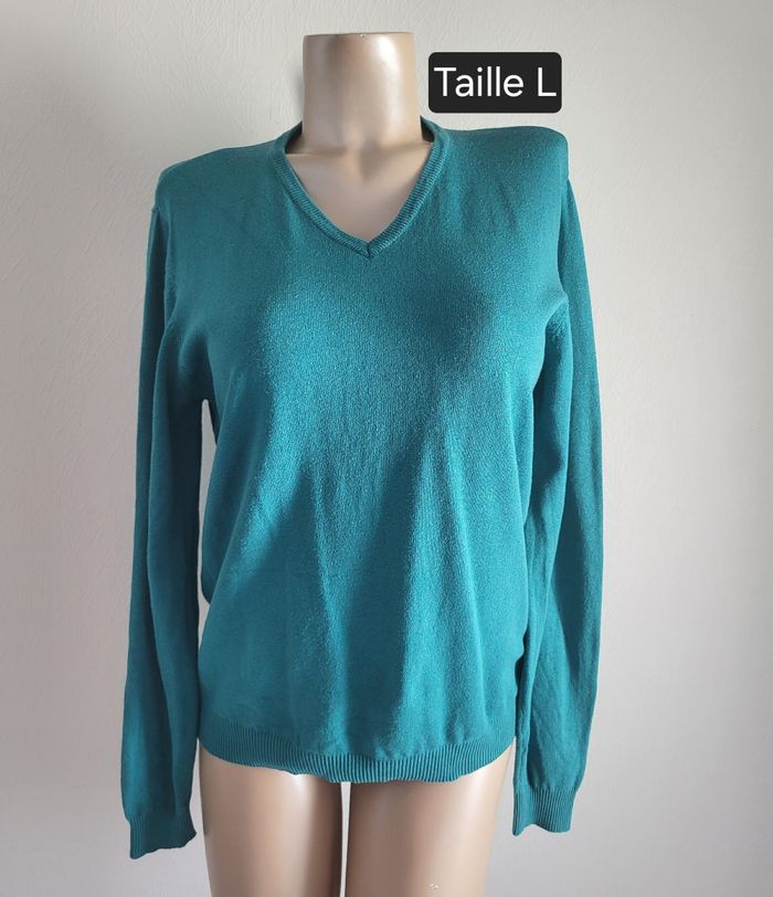Pull turquoise taille L