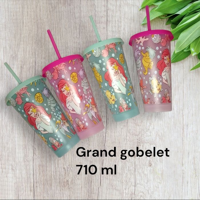 Grand gobelet à paille Ariel de la petite sirène disney - photo numéro 2