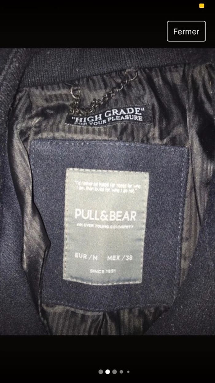Manteau trench duffle coat homme pull & bear noir  M - photo numéro 2