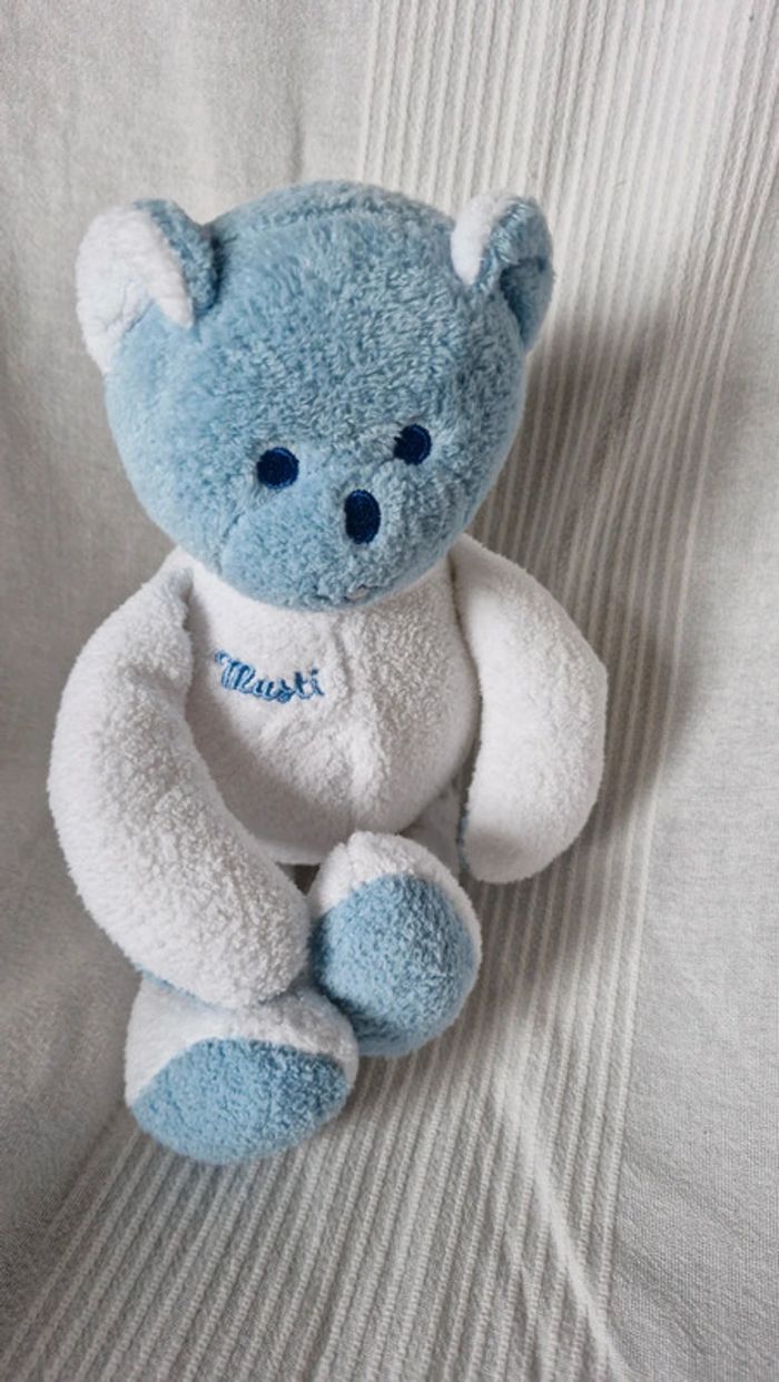 Ourson bleu et blanc Musti - photo numéro 2