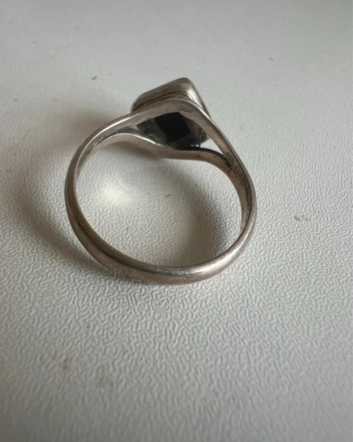 Bague en argent 925 femme a pierre bleu turquoise bijoux gris argenté accessoire de mode poinçonné - photo numéro 9