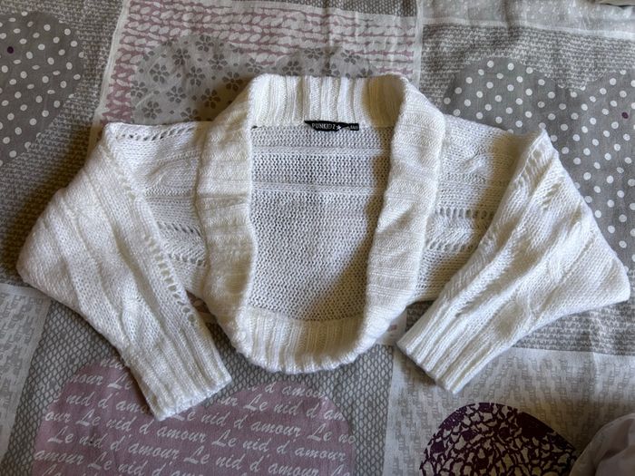 Gilet boléro court à manches longues fille