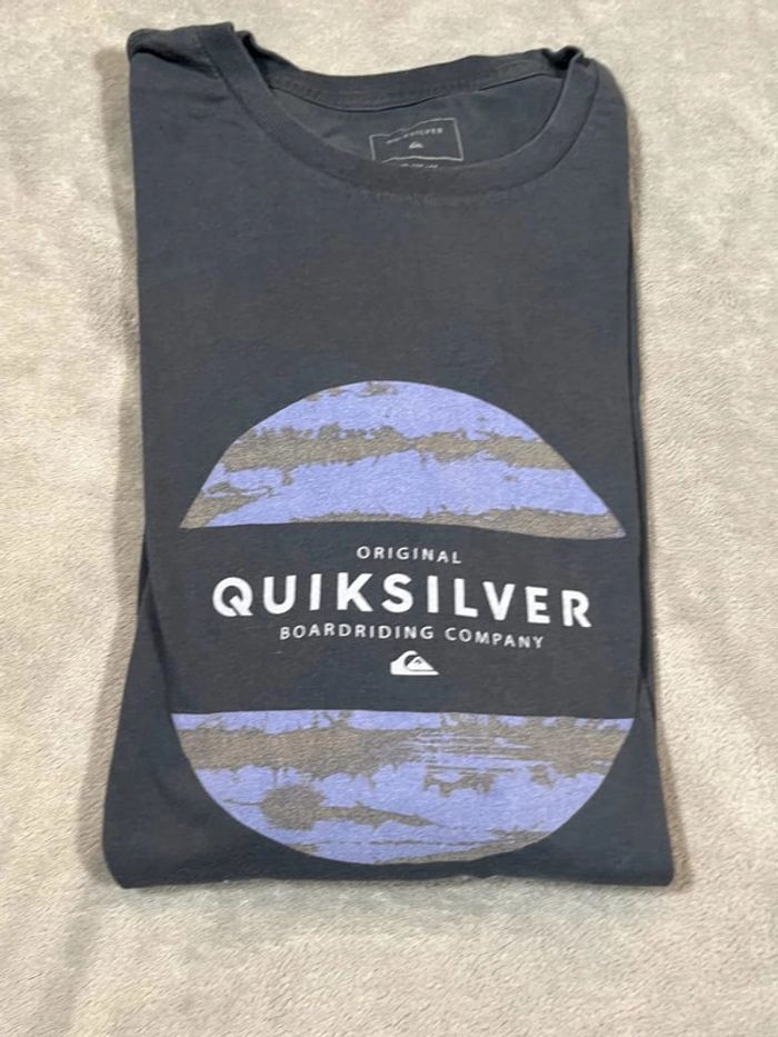 T-shirt Quiksilver blanc – Logo surf style – Taille XL