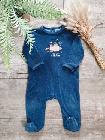 🍒Pyjama 1 pièce Kiabi bleu 12mois🌺