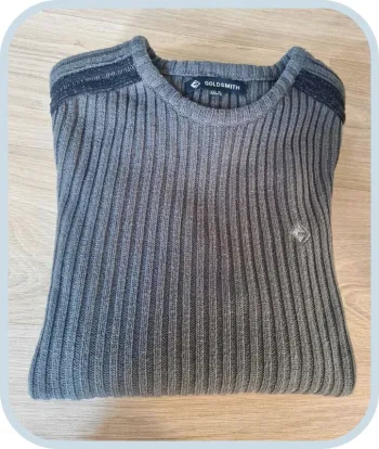 Pull col rond gris/noir Goldsmith Homme Taille xxl