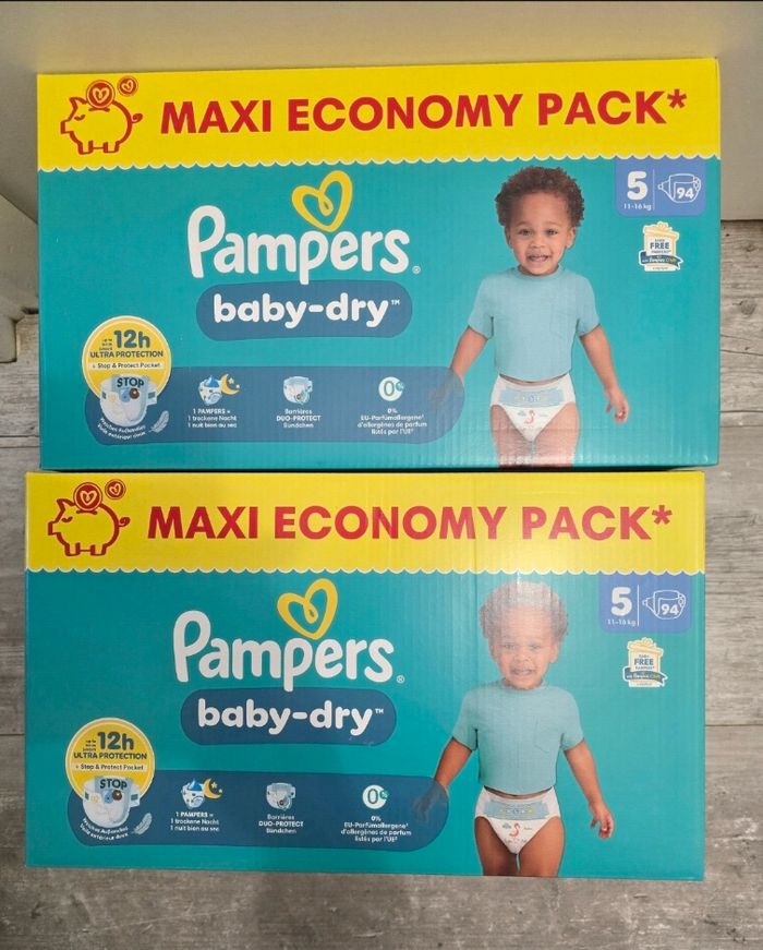 🍼 Pampers Baby-Dry T5 Lot de 2 × 94 couches (11–16 kg)