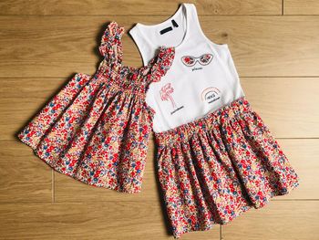 Robe bi-matière Liberty + Blouse Liberty Ikks T-3 ans