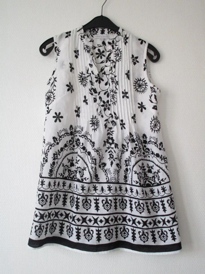 Tunique blanche imprimé noir Agathe & Louise 38 TBE - photo numéro 6