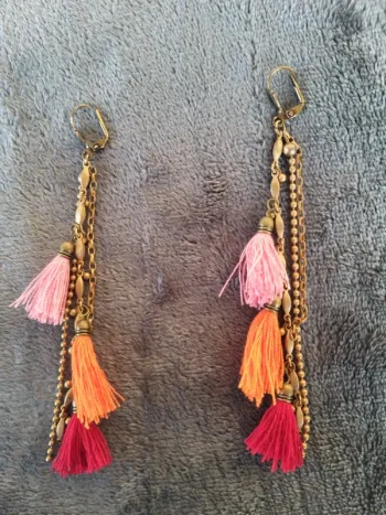 Paire de boucle d'oreille dorée