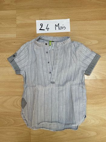Chemise NEUVE manches courtes 24 mois Orchestra
