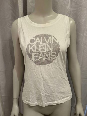 Débardeur blanc argenté Calvin Klein M 38