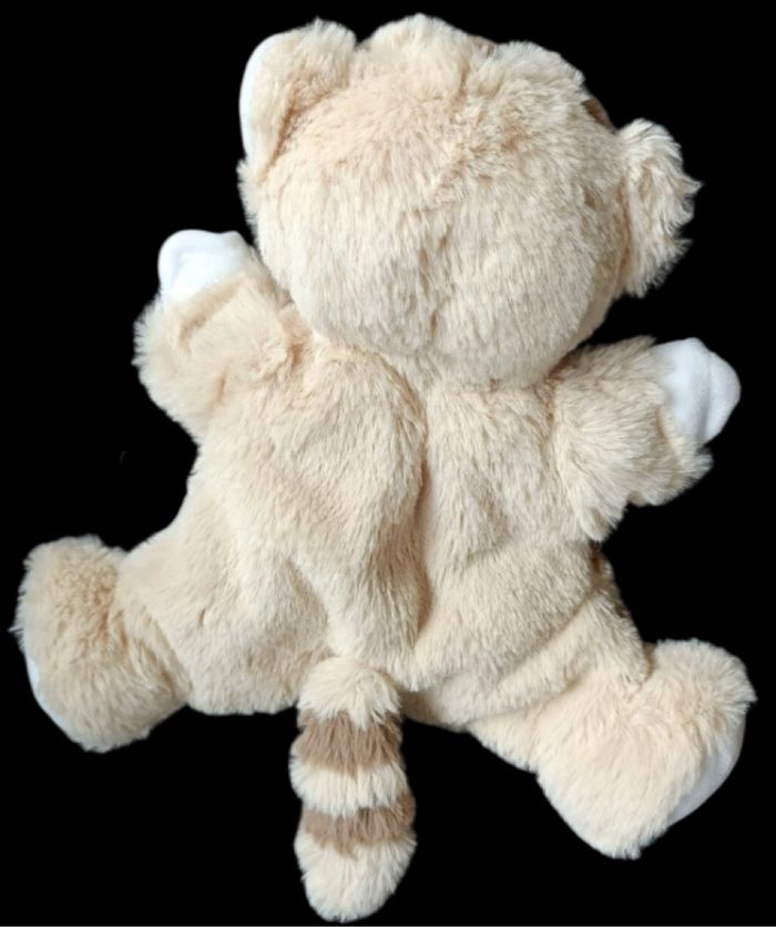 ❤️B1298 Doudou Plat MARIONNETTE TEX BABY Chat Cat Beige Marron - photo numéro 2