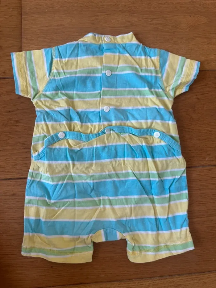Grenouillère été bébé 3 mois – Prénatal – Rayée colorée – Très bon état - photo numéro 3