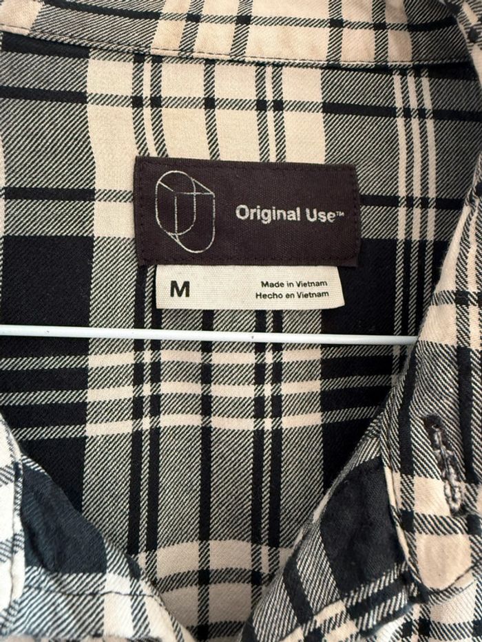 Chemise / Surchemise vintage Orignal Use en coton taille M couleur crème et noire - photo numéro 5