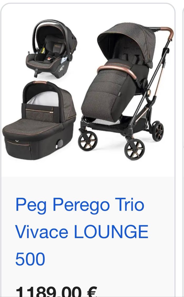 Pousette Peg Perego trio Véloce Fiat 500 - photo numéro 3