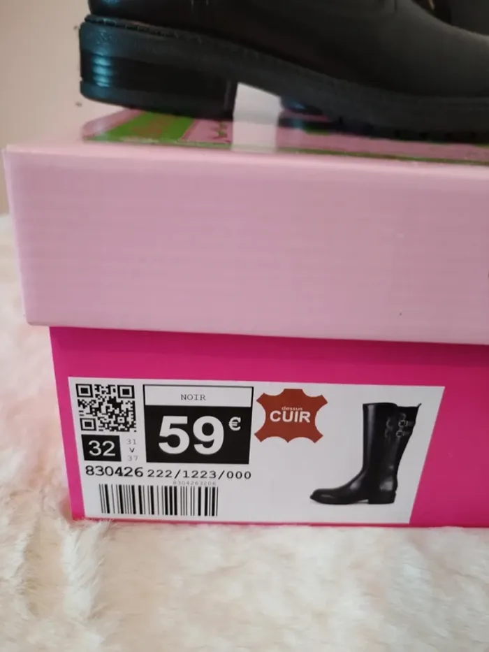 Bottes en Cuir Véritable pour Fille - Neuves avec Boîte - T.32 PROMO - photo numéro 4