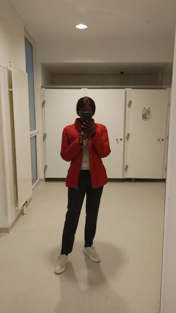 Grosse doudoune rouge en duvet
