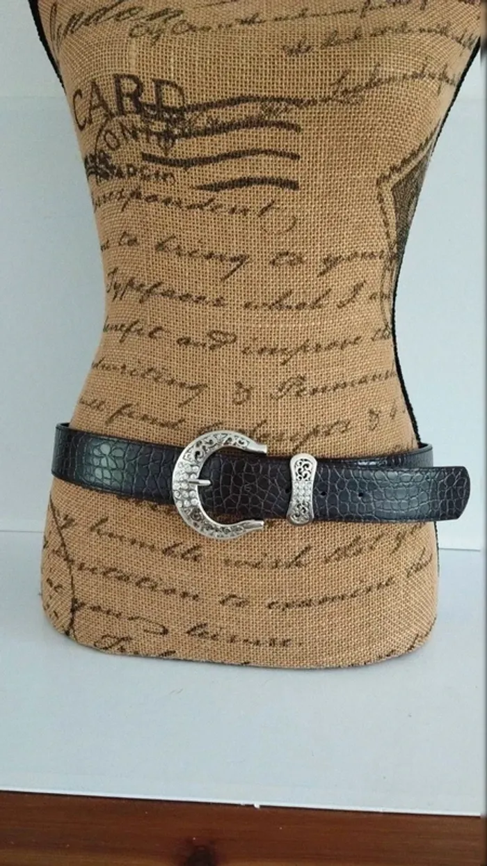 Ceinture marron style écaille 90 cm femme - photo numéro 2