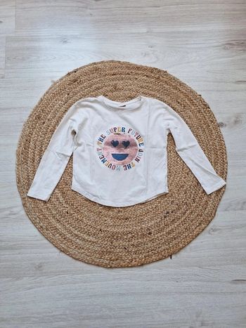 Maillot à manches longues smiley sequins TAO 8 ans 128 cm