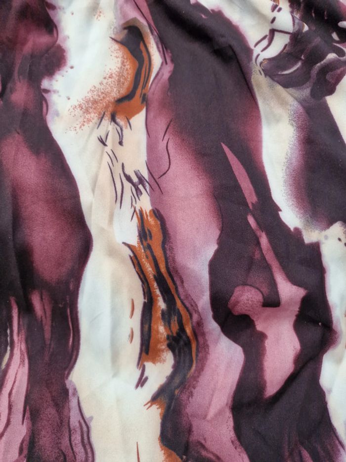 Robe Tie Dye Marbrée Violet Prune Crème - photo numéro 9