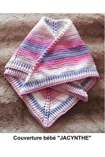 Couverture bébé "JACYNTHE" fait main au crochet