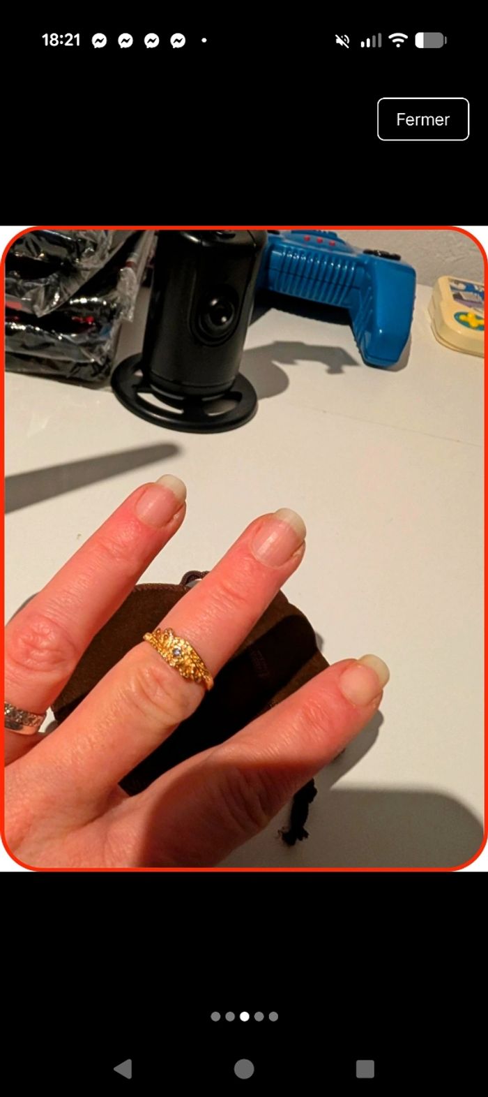 Bague en Titane dorée – Style bohème / vintage – Neuve - photo numéro 3