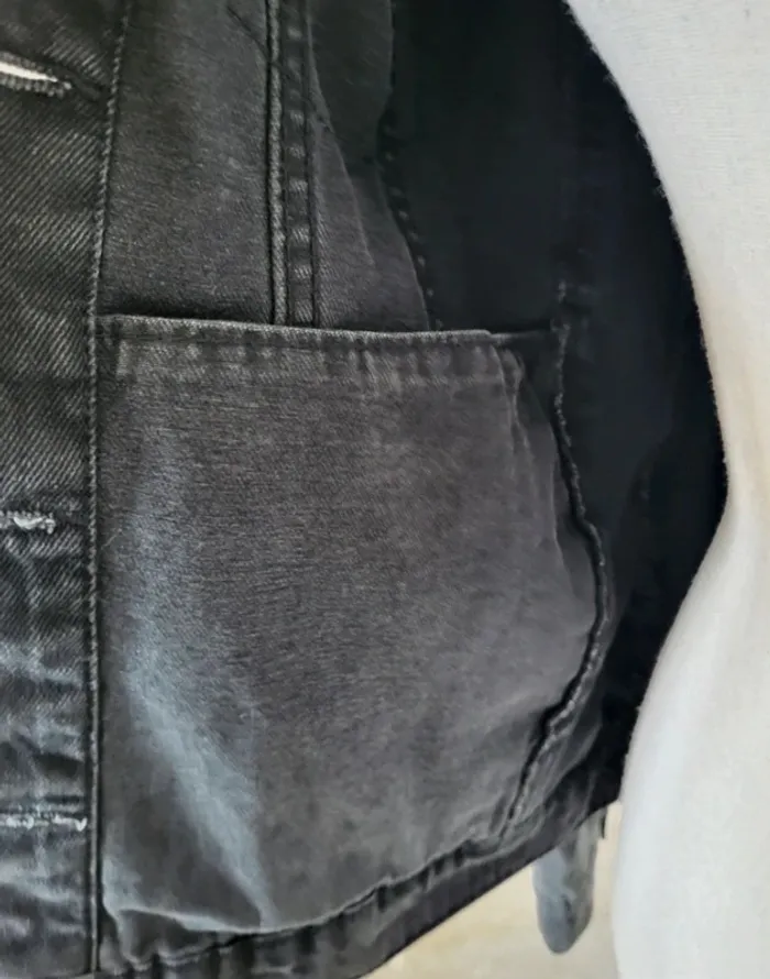 Veste en jean noire Gémo Taille M ou 38 - photo numéro 3