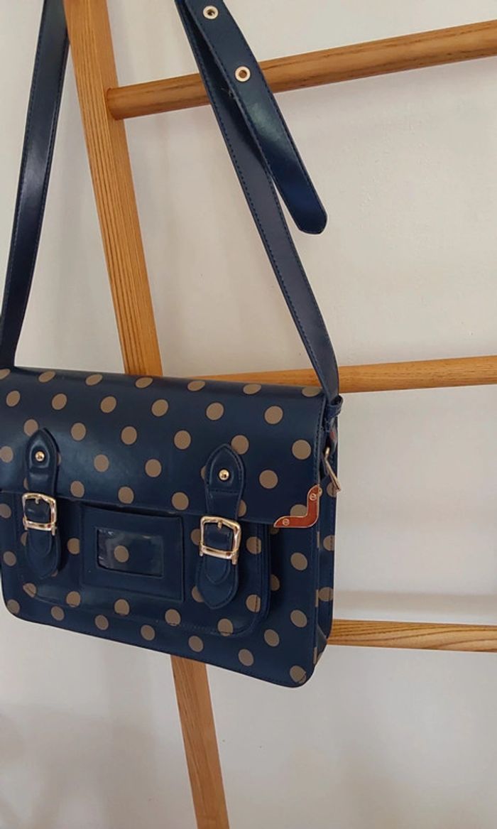 Sac style cartable  Neuf avec étiquette marine et beige - photo numéro 2