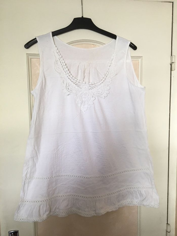 Débardeur tunique blanc taille 46