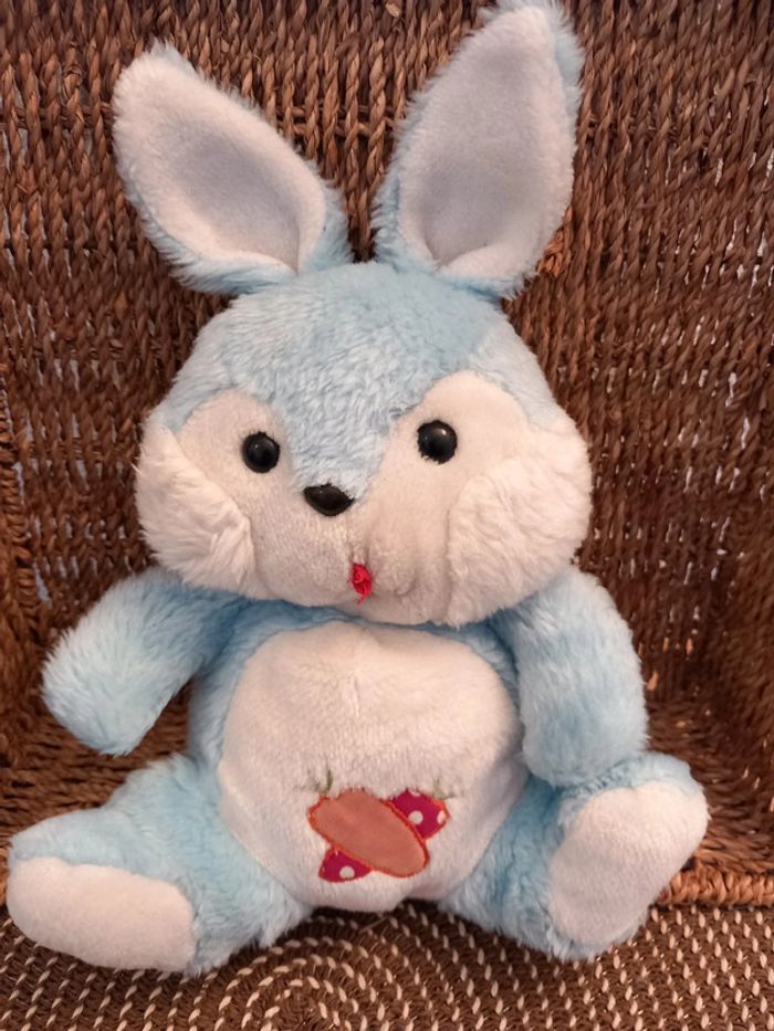 Peluche doudou vintage lapin nounours 28cm