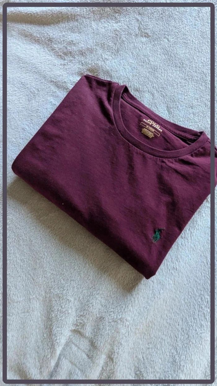 T-shirt manches longues Ralph Lauren taille M homme Bordeaux