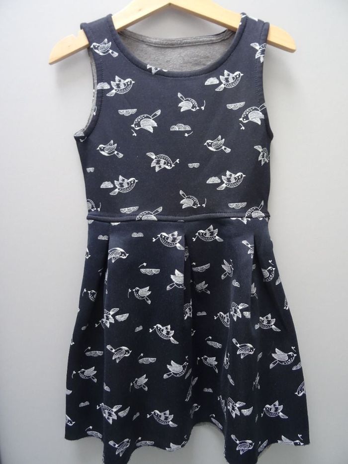robe chasuble réversible motifs oiseaux