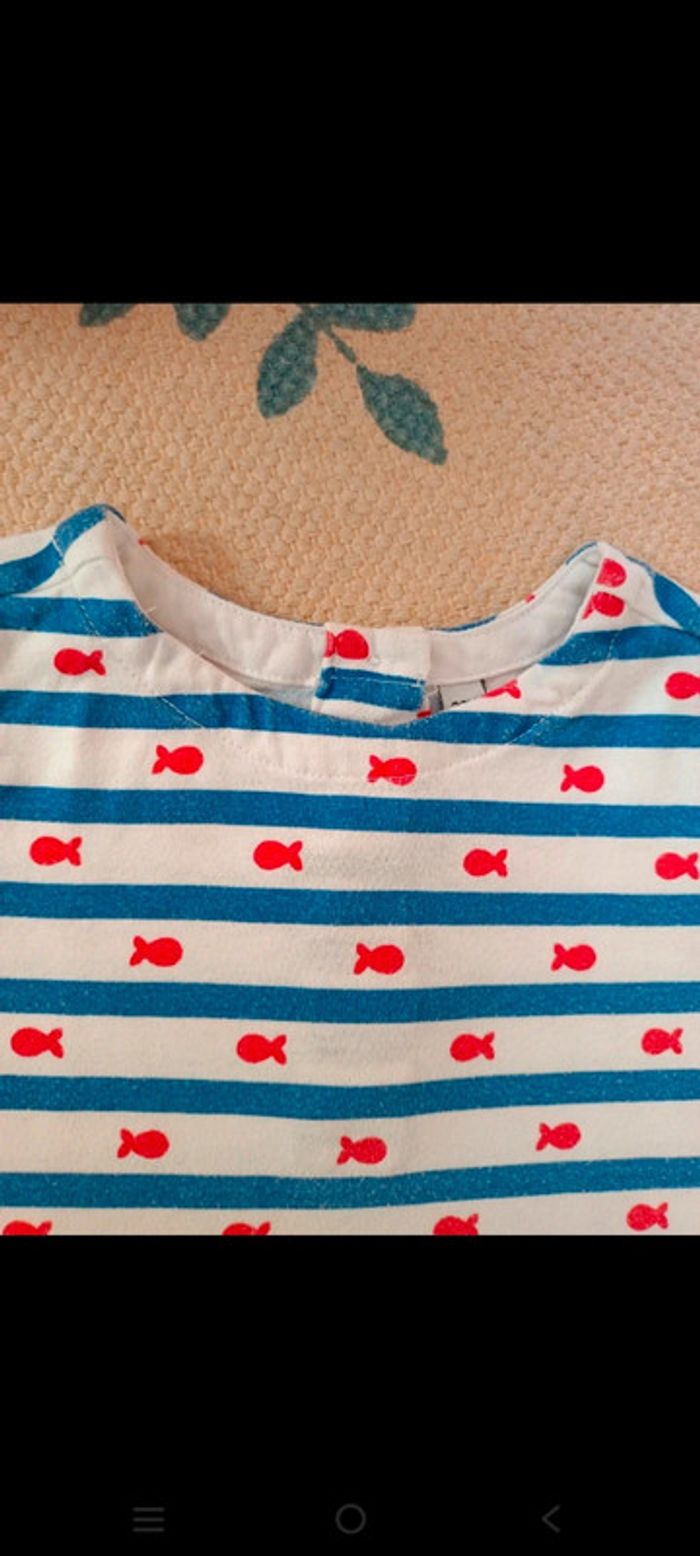 Robe marinière dentelle poisson rouge 24 mois - photo numéro 2