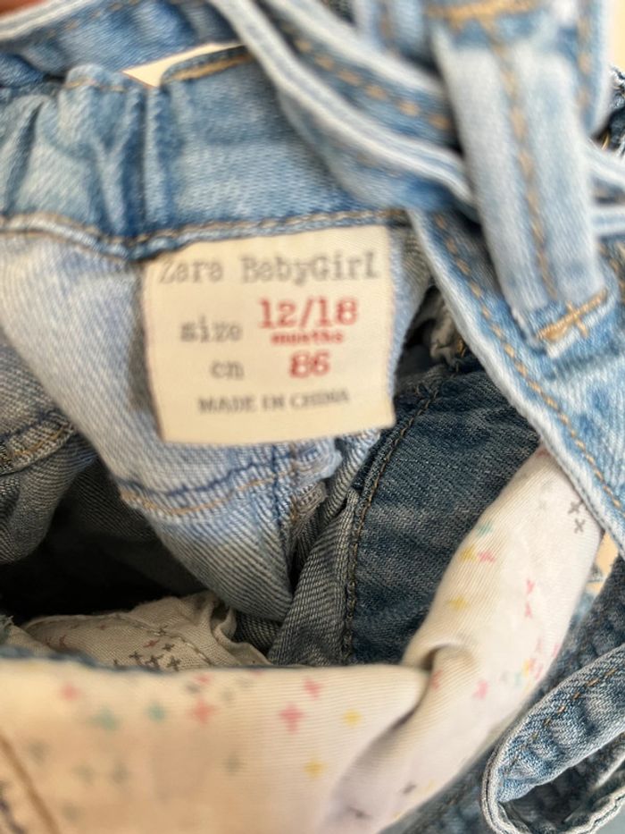 Salopette jean fille 12/18 mois Zara - photo numéro 2