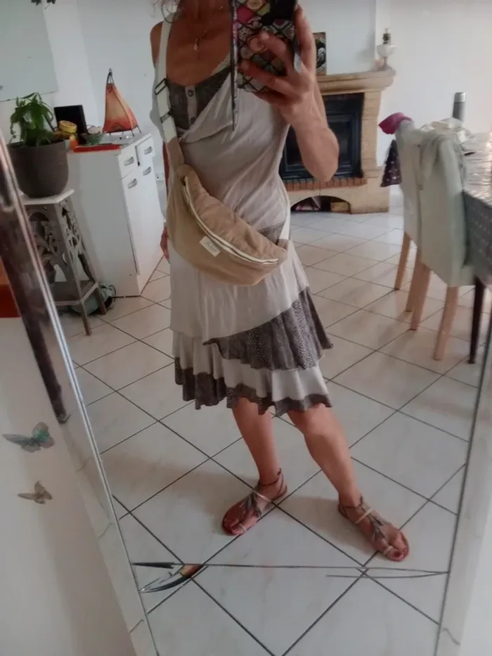 Banane velours marron et beige grande qualité - photo numéro 3