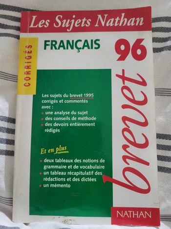 Les Sujets Nathan Brevet Français 1996