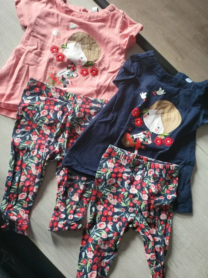2 ensemble t-shirt+ legging 6 mois