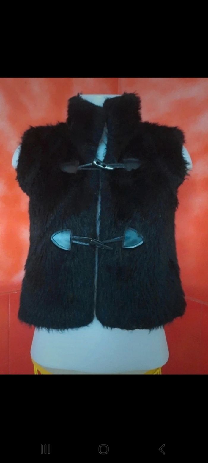 Veste  fausse fourrure sans manche courte de chez Zara