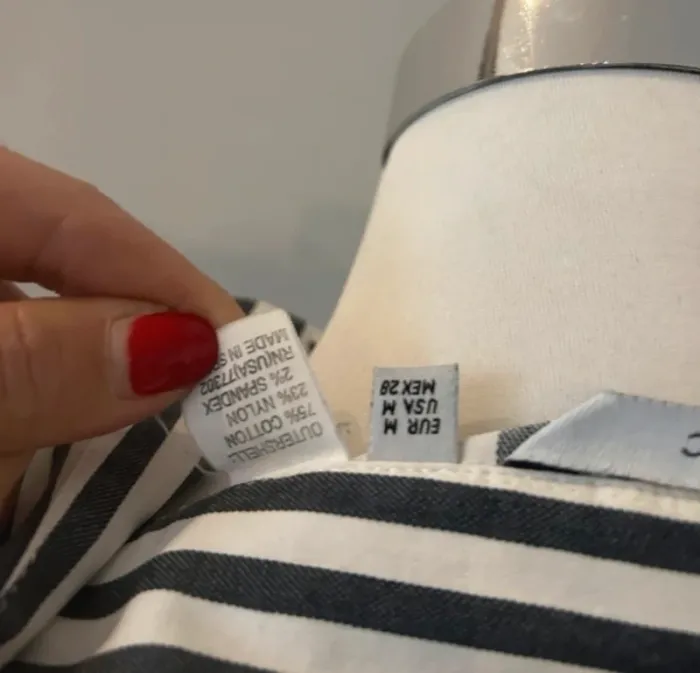 Zara chemise haut top, boutonné, à rayures, noir et blanc, femme, taille M/38 - photo numéro 5