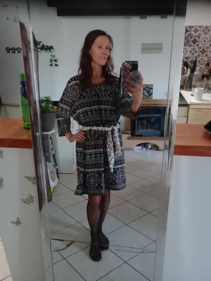 Robe fluide 48 à motifs ethniques/bohème c87