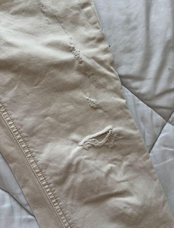 Jean etam jeans blanc écru crème taille basse slim y2k début 2000 taille M/38 - photo numéro 5