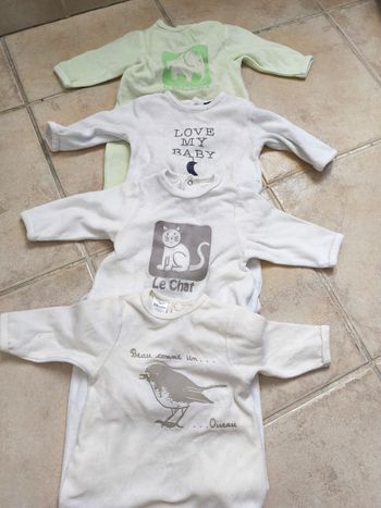 Lot 4 pyjamas hiver garçon 3 mois