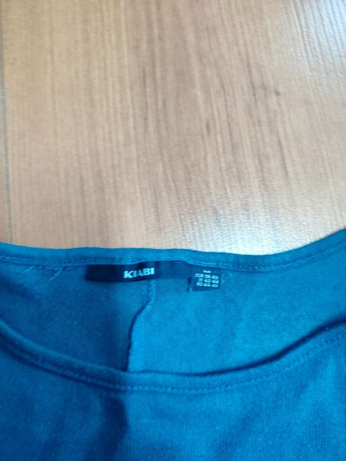Pull fin mi long taille M bleu canard - photo numéro 2