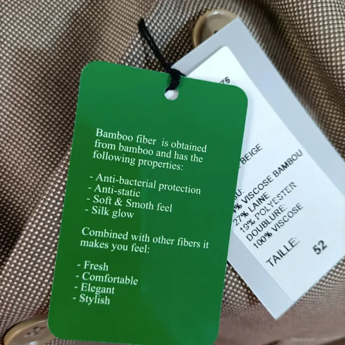 Veste de costume beige Optimal en bambou - Taille 52 A491 - photo numéro 9
