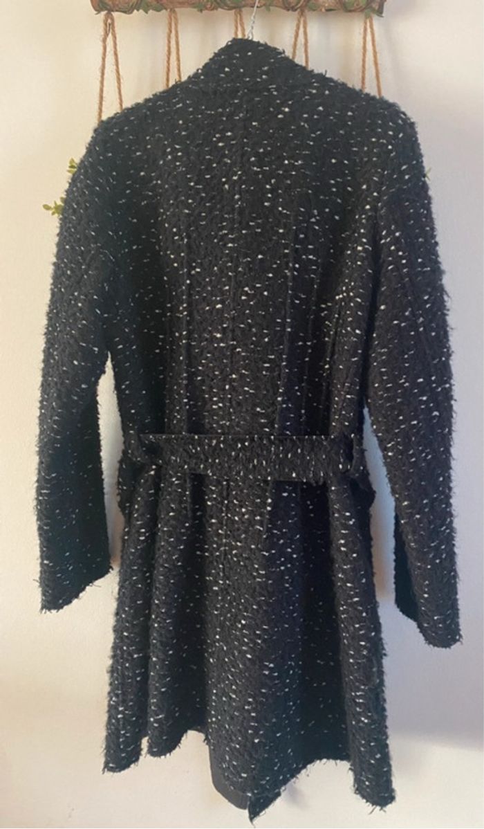 Manteau très chaud chiné noir et blanc - photo numéro 8