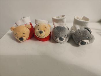 Lot de 2 paires de chaussons bébé - Disney & Natoo - Taille 16 Neufs jamais portés