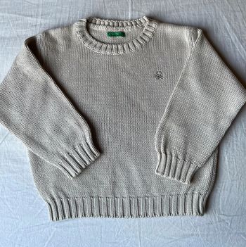 Pull col rond mi-saison beige