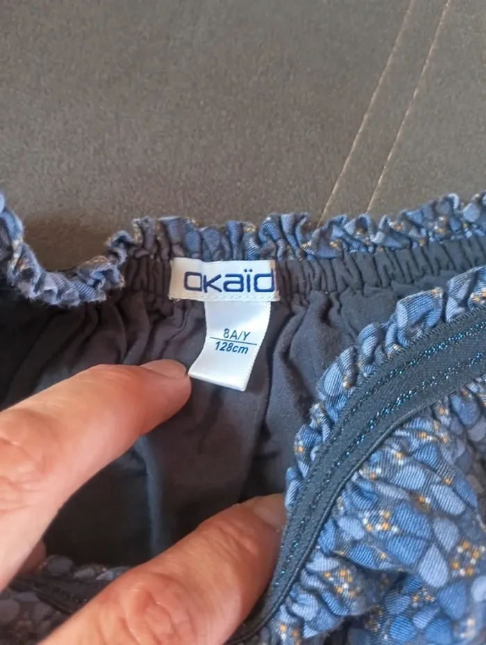 Jupe Fille 8 ans Fleurs bleues Okaïdi - photo numéro 3